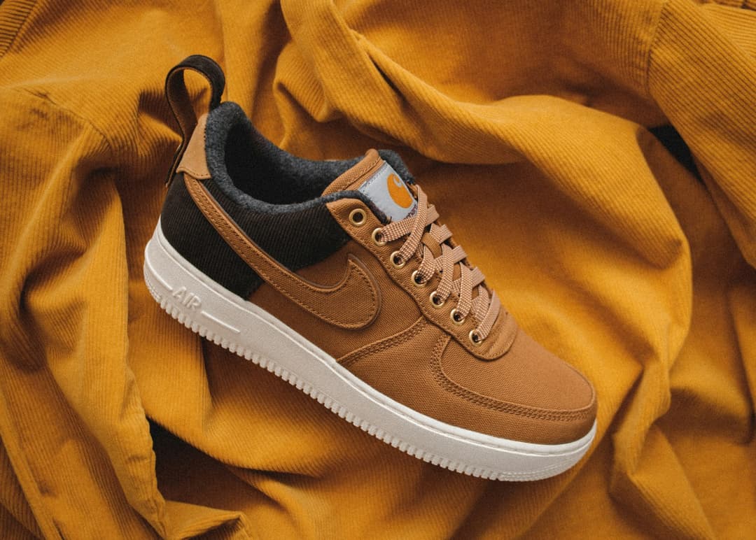Tan sneaker on corduroy